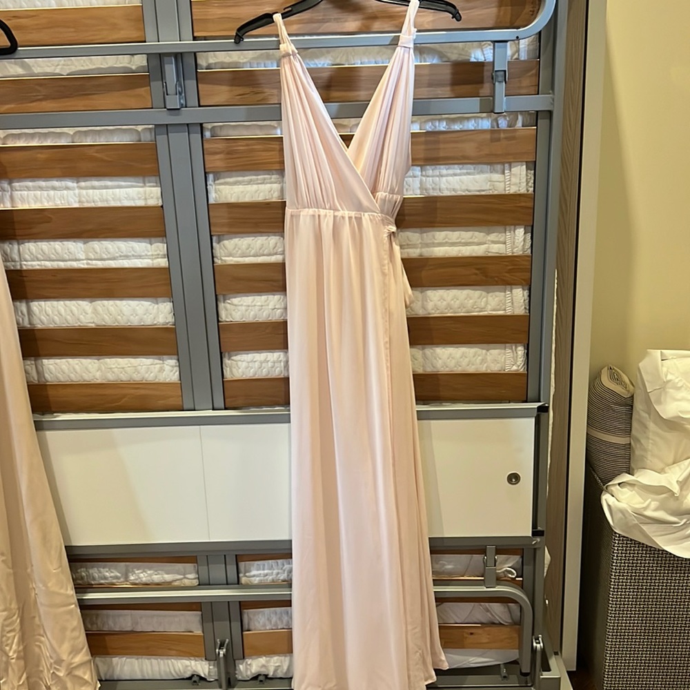 Ceremony by Joanna August Blush/Pink Wrap Around Bridesmaid Dress Sz M